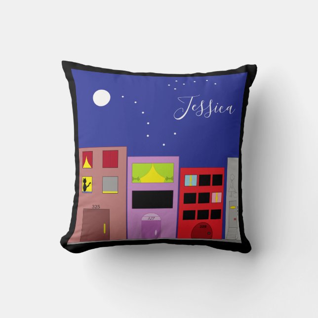 Cojín Decorativo Noche en la ciudad: (Anverso)