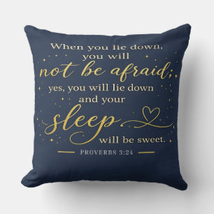 Cojín Decorativo Noche estrellada de medianoche - Proverbios 3:24