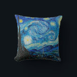 Cojín Decorativo Noche estrellada de Vincent van Gogh<br><div class="desc">Noche estrellada,  famosa pintura de Vincent van Gogh</div>