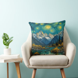 Cojín Decorativo Noche estrellada en las montañas rocosas
