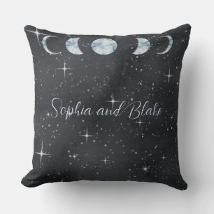 Cojín Decorativo Noche Estrellada Fases Lunares Celestiales
