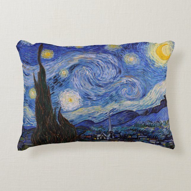 Cojín Decorativo Noche estrellada: Saint Remy de Vincent Van Gogh (Anverso)