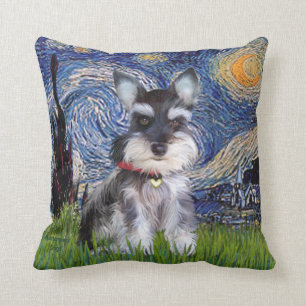 Cojín Decorativo Noche estrellada - Schnauzer Puppy #10