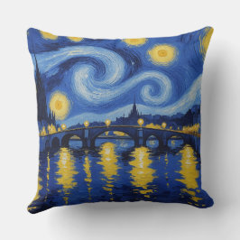 Cojín Decorativo Noche estrellada sobre el rio