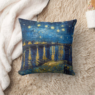 Cojín Decorativo Noche estrellada sobre el Ródano Van Gogh