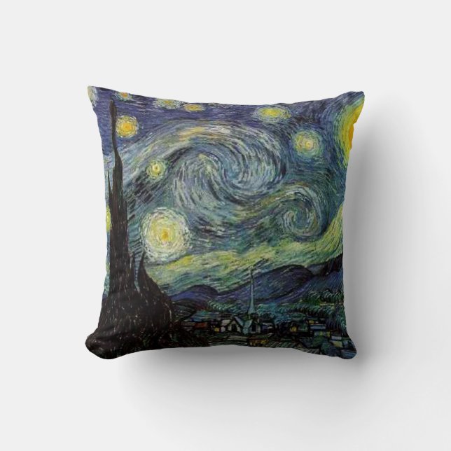 Cojín Decorativo Noche estrellada, Vincent Van Gogh. (Anverso)