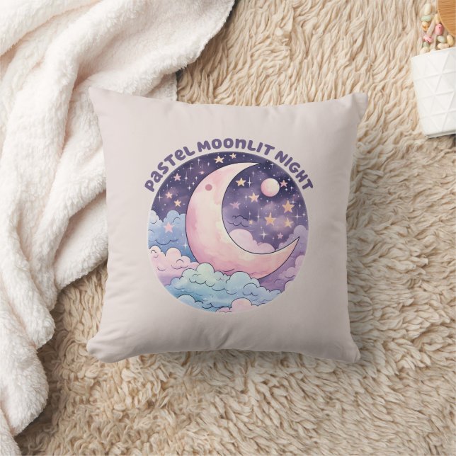 Cojín Decorativo Noche Pastel Moonlit - Luna Crescent Dreamy (Manta)