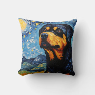 Cojín Decorativo Noche Rottweiler Starry