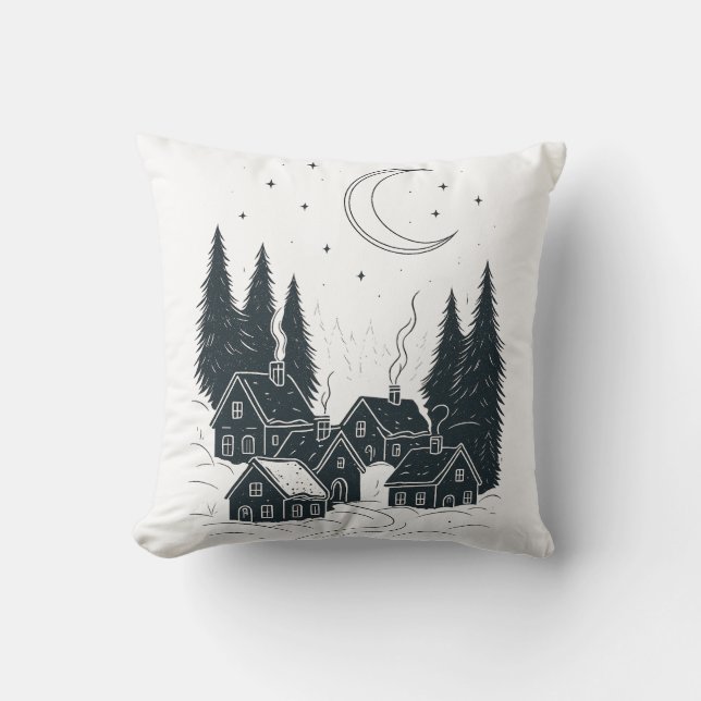 Cojín Decorativo Noche soñadora de Navidades - Invierno a doble car (Anverso)