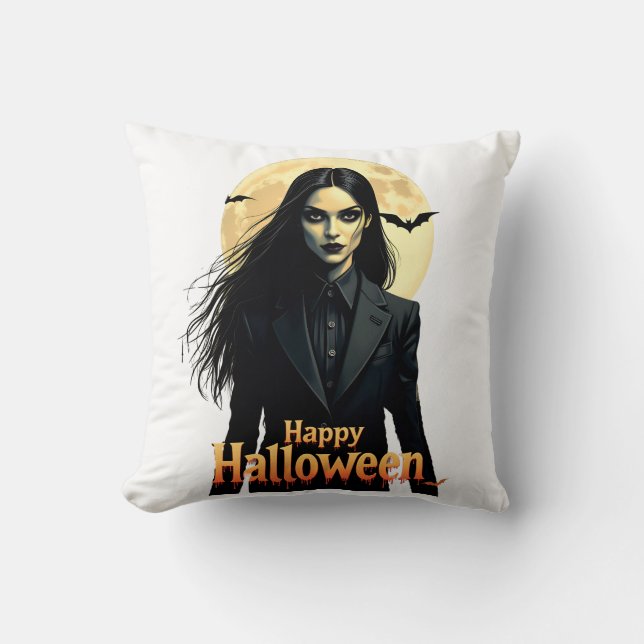 Cojín Decorativo Noche Witchy Halloween (Anverso)