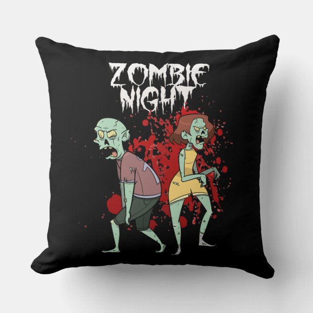 Cojín Decorativo Noche zombi de Halloween (Anverso)