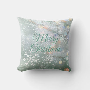 Cojín Decorativo Nochebuena verde para navidad