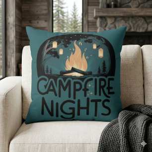 Cojín Decorativo Noches Acogedoras de Fogata Aventura al Aire Libre