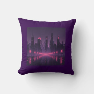 Cojín Decorativo Noches de Ciudad de Neón
