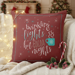 Cojín Decorativo Noches de Luces Brillantes y Cacao Caliente ID593