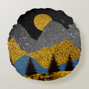 Cojín decorativo nocturno de oro