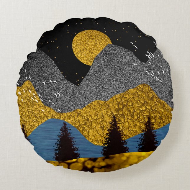 Cojín decorativo nocturno de oro (Anverso)