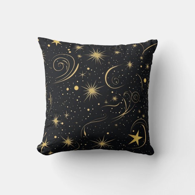 Cojín decorativo nocturno Golden Starry (Anverso)