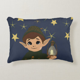Cojín Decorativo Noël Adorable Elfe et Nuit Étoilée