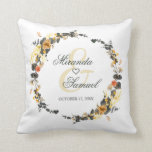 Cojín decorativo Noir de oro de lujo del monograma<br><div class="desc">Almohada de tiro noir de oro de lujo del monograma del boda. El texto se puede cambiar usando la derecha el menú de los "detalles". Para caber todo a sus necesidades satisfaga para hacer clic el botón del "personalizar" y usted puede estilo del texto y cambio del color. Éntreme en...</div>