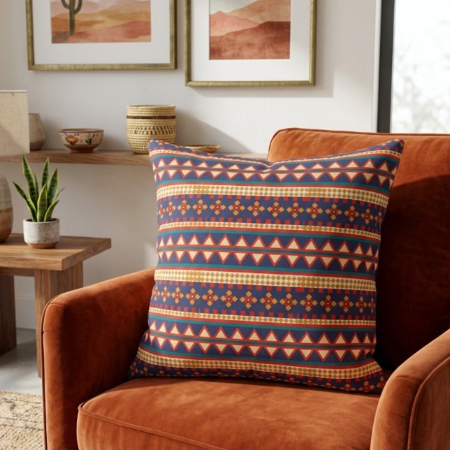 Cojín Decorativo Nomadic Threads | Almohadón con Estampado Azteca (Subido por el creador)