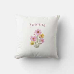 Cojín Decorativo Nombre Botánico Floral Moderno Simple Acuarela