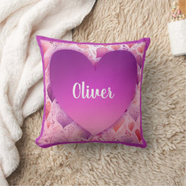 Cojín Decorativo Nombre Corazón púrpura