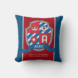 Cojín Decorativo Nombre de Alec que significa escudo de pájaro azul