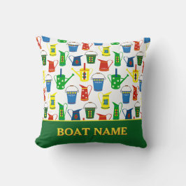 Cojín Decorativo Nombre de barcaza de canal Narrowboat