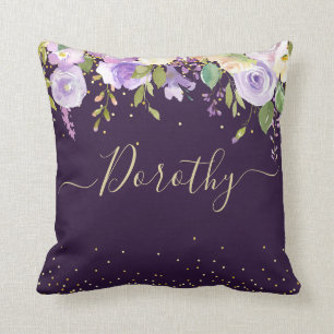 Cojín Decorativo nombre de decoración elegante de color violeta