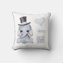 Cojín Decorativo Nombre de elefante animal de la madera de la malez