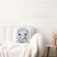 Nombre de elefante personalizado acuarela moderna