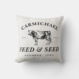 Cojín Decorativo Nombre de familia Alimento estilo casa de campo y 