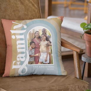 Cojín Decorativo Nombre de familia de arco retro