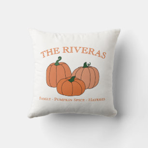 Cojín Decorativo Nombre de familia de logo de calabaza Decoración d