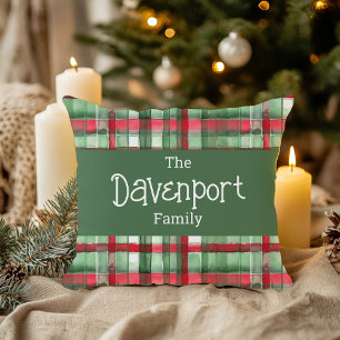 Cojín Decorativo Nombre de familia de navidades colocados