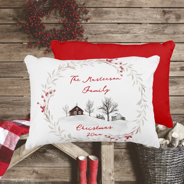 Cojín Decorativo Nombre de familia de país ruso (Rustic Country, Family Name and Year, Accent Pillow)