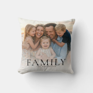 Cojín Decorativo Nombre de familia de tipografía moderna regalo de 