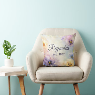 Cojín Decorativo Nombre de familia en abstracto soñador de pensamie