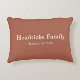 Cojín Decorativo Nombre de familia naranja "establecido" con patrón