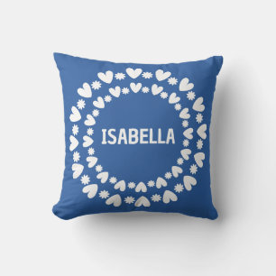 Cojín Decorativo Nombre De Flores Y Corazones