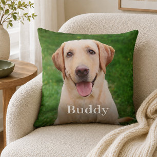 Cojín Decorativo Nombre de foto de mascota Recuerdo de perro