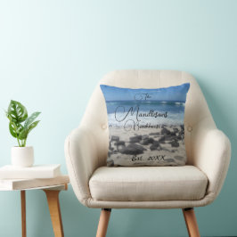 Cojín Decorativo Nombre de la familia Beach Ocean Waves