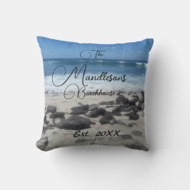 Cojín Decorativo Nombre de la familia Beach Ocean Waves