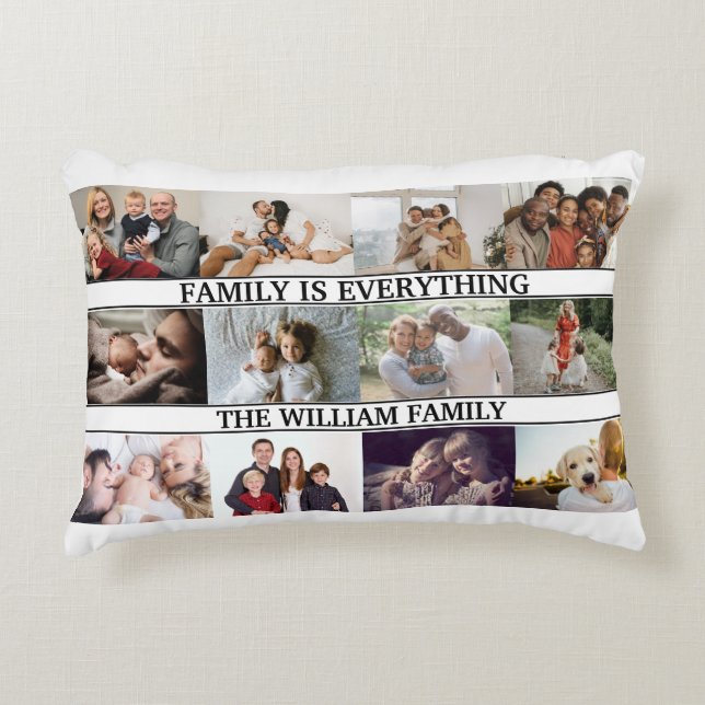 Cojín Decorativo Nombre de la familia del personalizado, monograma  (Anverso)