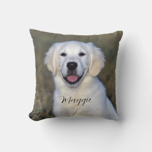 Cojín Decorativo Nombre de la foto del Mascota moderno
