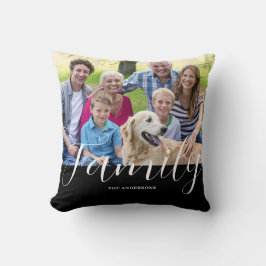 Cojín Decorativo Nombre de la foto familiar moderna