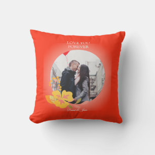 Cojín Decorativo Nombre de la pareja Foto Tipografía Día de San Val