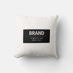 Cojín Decorativo Nombre de marca o negocio moderno y audaz Blanco