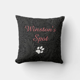 Cojín Decorativo Nombre de Mascota Personalizado Floral Negro Scrip